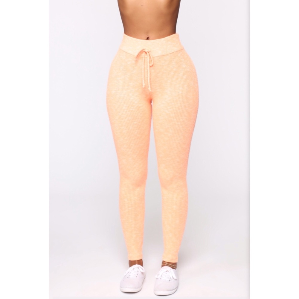 Neon Orange “wanderlust” Leggings Fashion Nova NEW